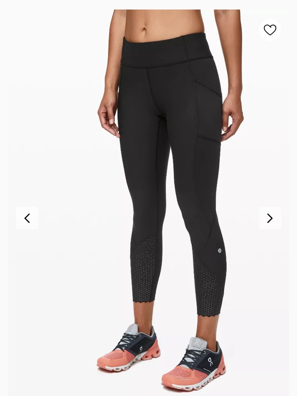 Tight Stuff High-Rise Tight 25", Scallop Hem, Reflective, Black